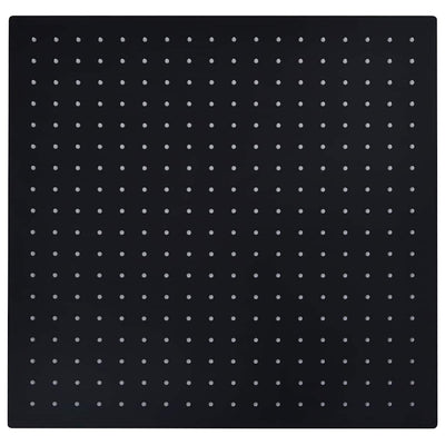 regnbrusehoved 50x50 cm rustfrit stål firkantet sort