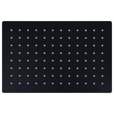 regnbrusehoved 30x20 cm rustfrit stål rektangulær sort