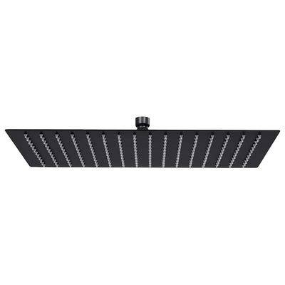 regnbrusehoved 40x30 cm rustfrit stål rektangulær sort