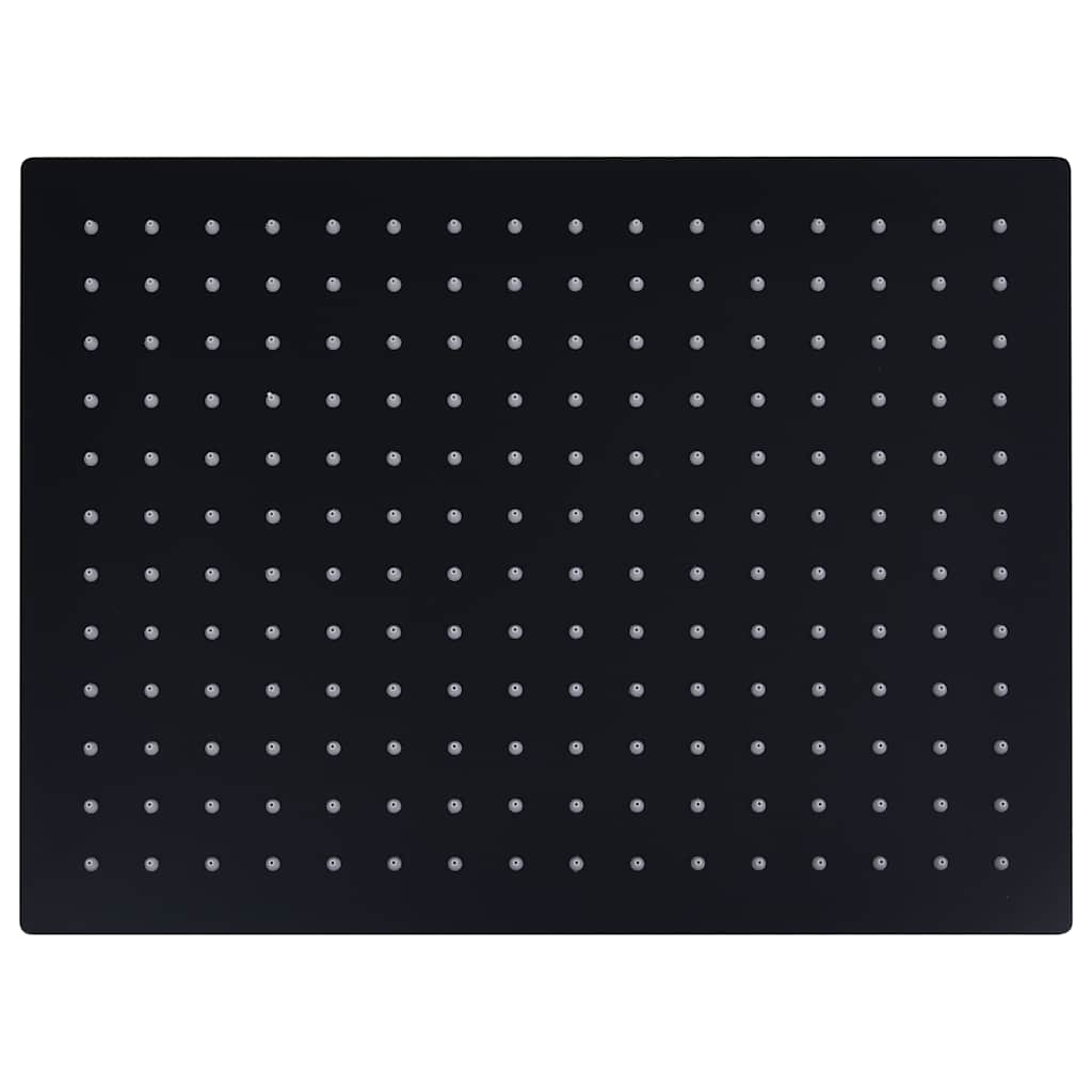regnbrusehoved 40x30 cm rustfrit stål rektangulær sort