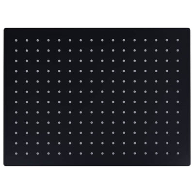 regnbrusehoved 40x30 cm rustfrit stål rektangulær sort