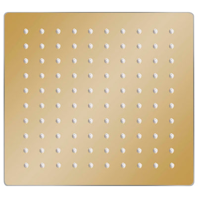 regnbrusehoved 20x20 cm firkantet rustfrit stål guldfarvet