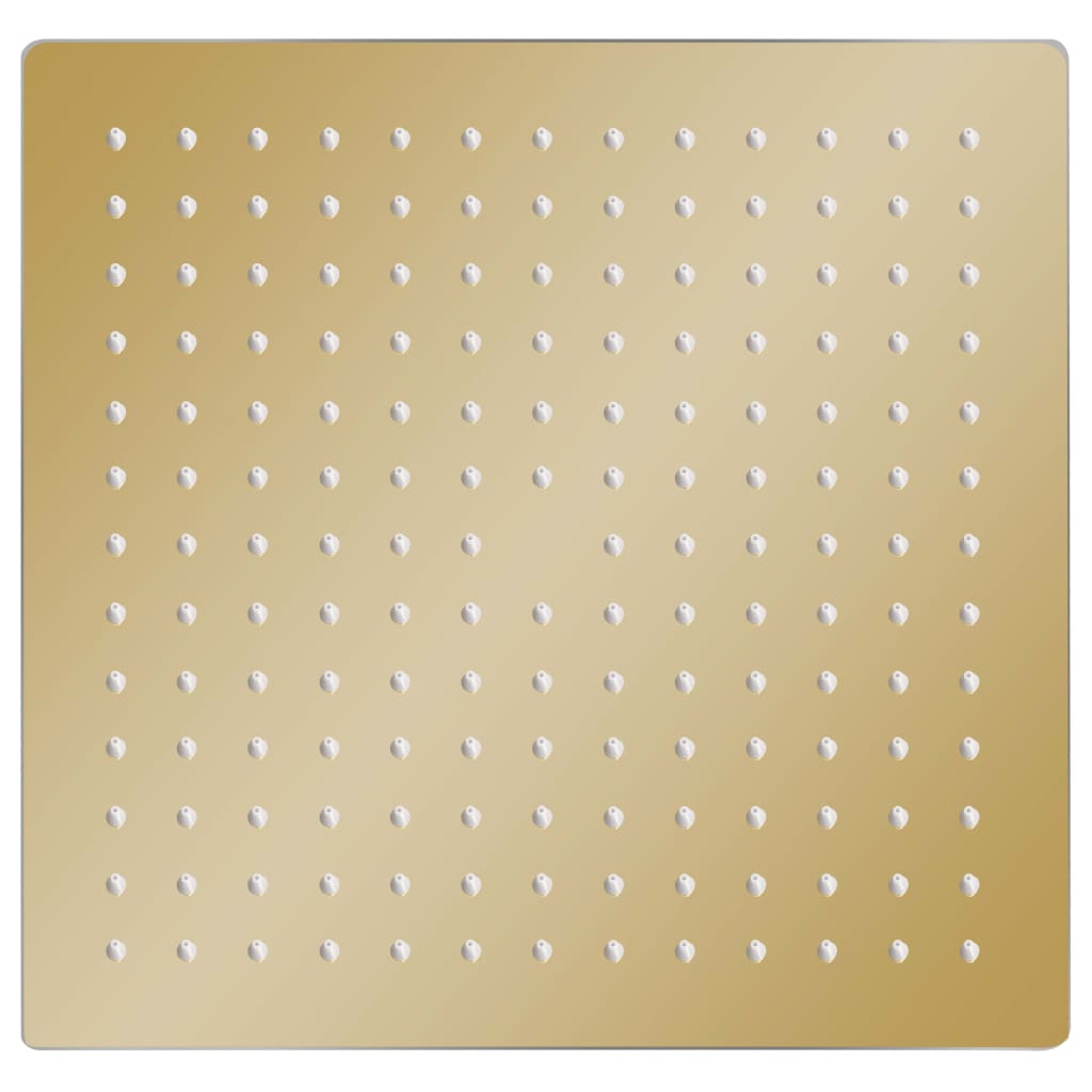 regnbrusehoved 30x30 cm firkantet rustfrit stål guldfarvet