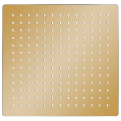 regnbrusehoved 30x30 cm firkantet rustfrit stål guldfarvet