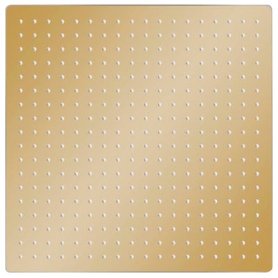 regnbrusehoved 50x50 cm firkantet rustfrit stål guldfarvet