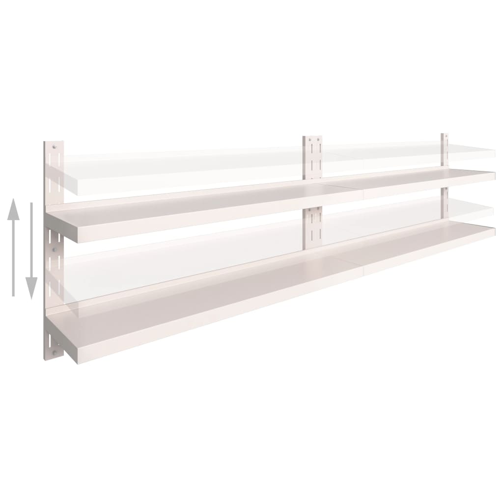 væghylder i 2 niveauer 2 stk. 300x30 cm rustfrit stål
