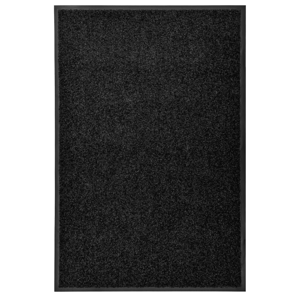 vaskbar dørmåtte 60x90 cm sort