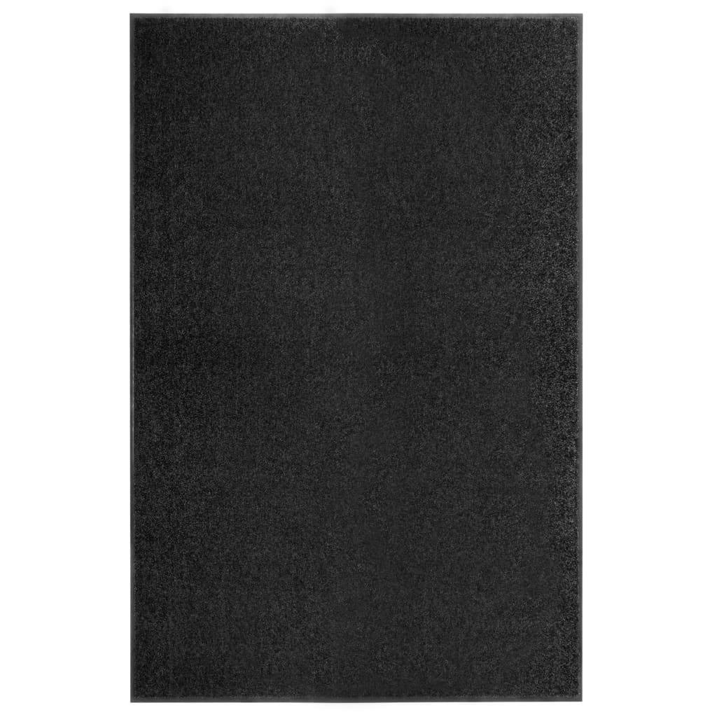 vaskbar dørmåtte 120x180 cm sort