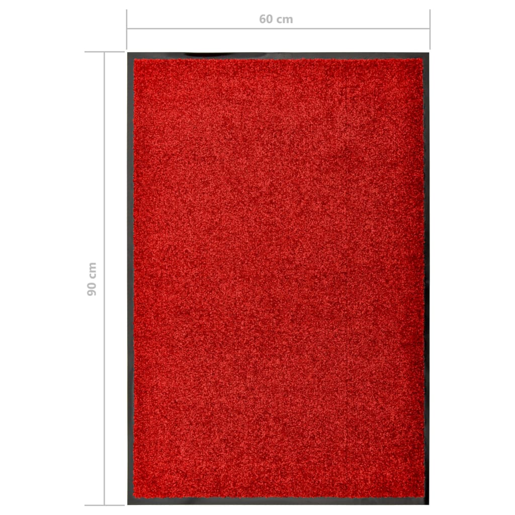 vaskbar dørmåtte 60x90 cm rød