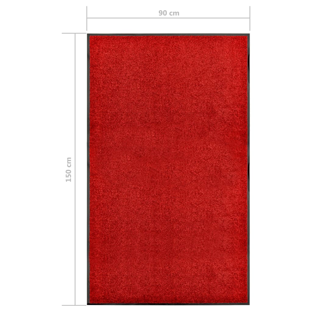vaskbar dørmåtte 90x150 cm rød