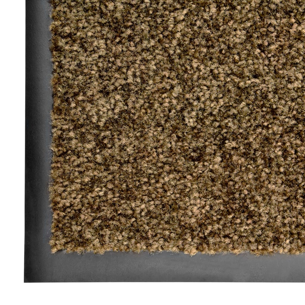 vaskbar dørmåtte 60x180 cm brun