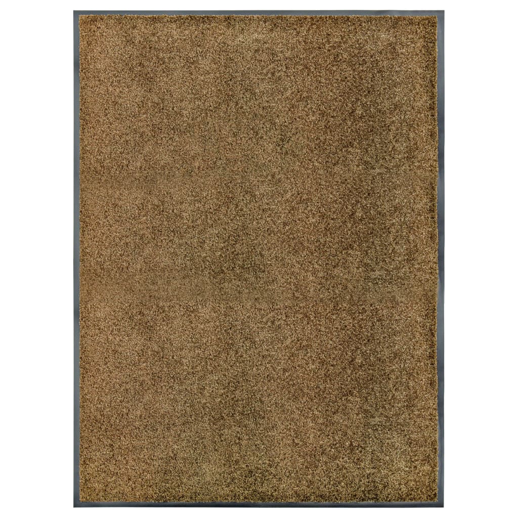 vaskbar dørmåtte 90x120 cm brun