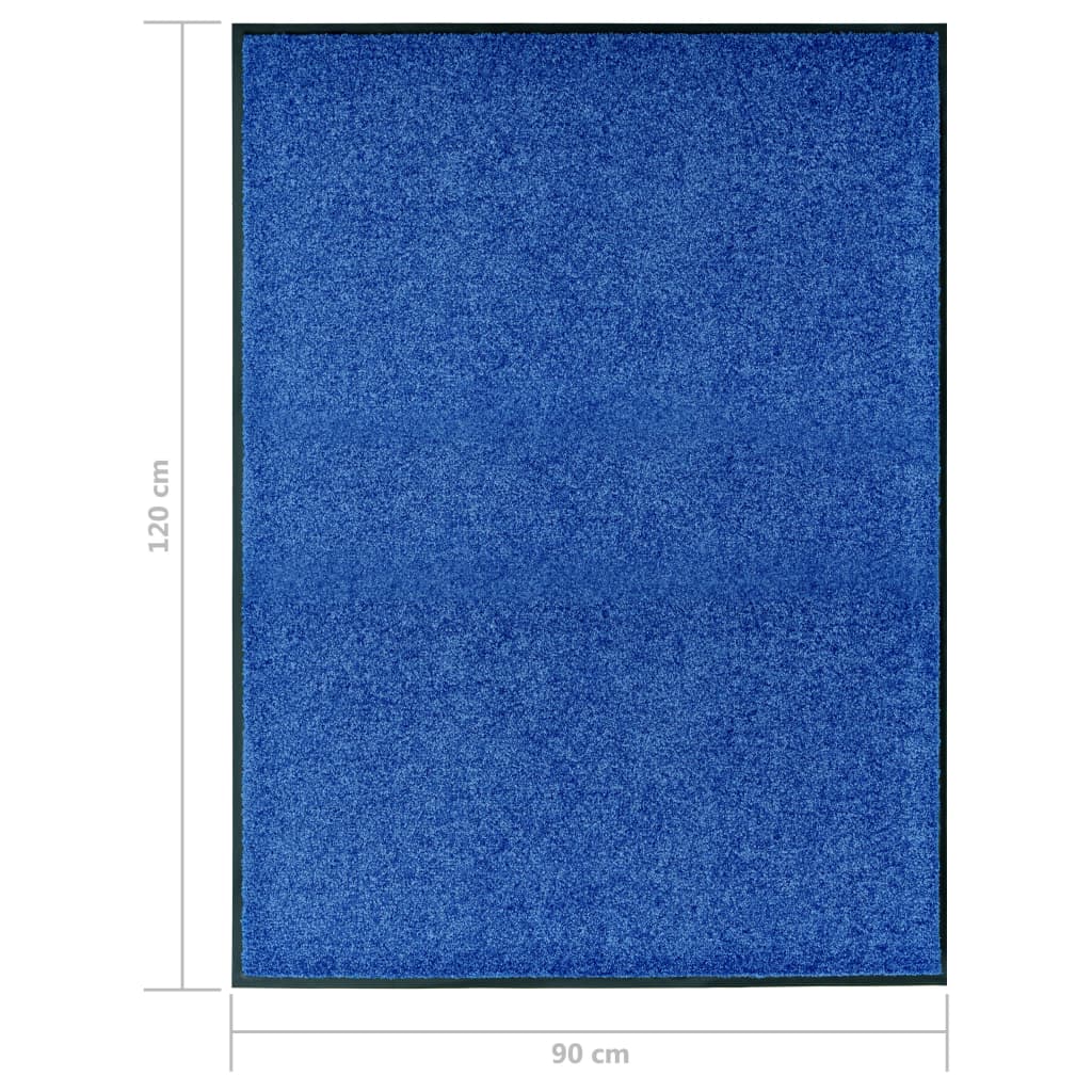 vaskbar dørmåtte 90x120 cm blå