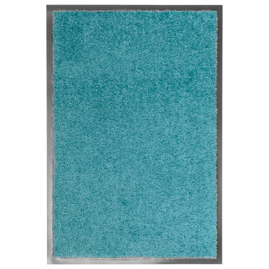 vaskbar dørmåtte 40x60 cm cyanblå