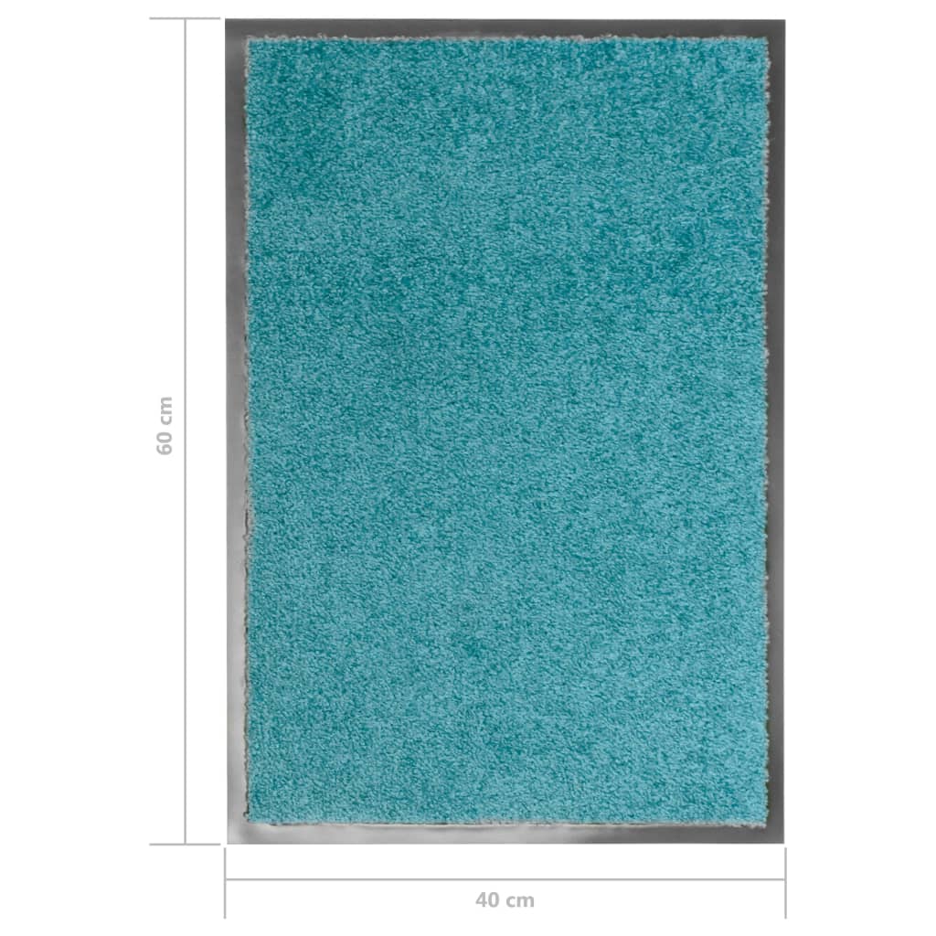 vaskbar dørmåtte 40x60 cm cyanblå