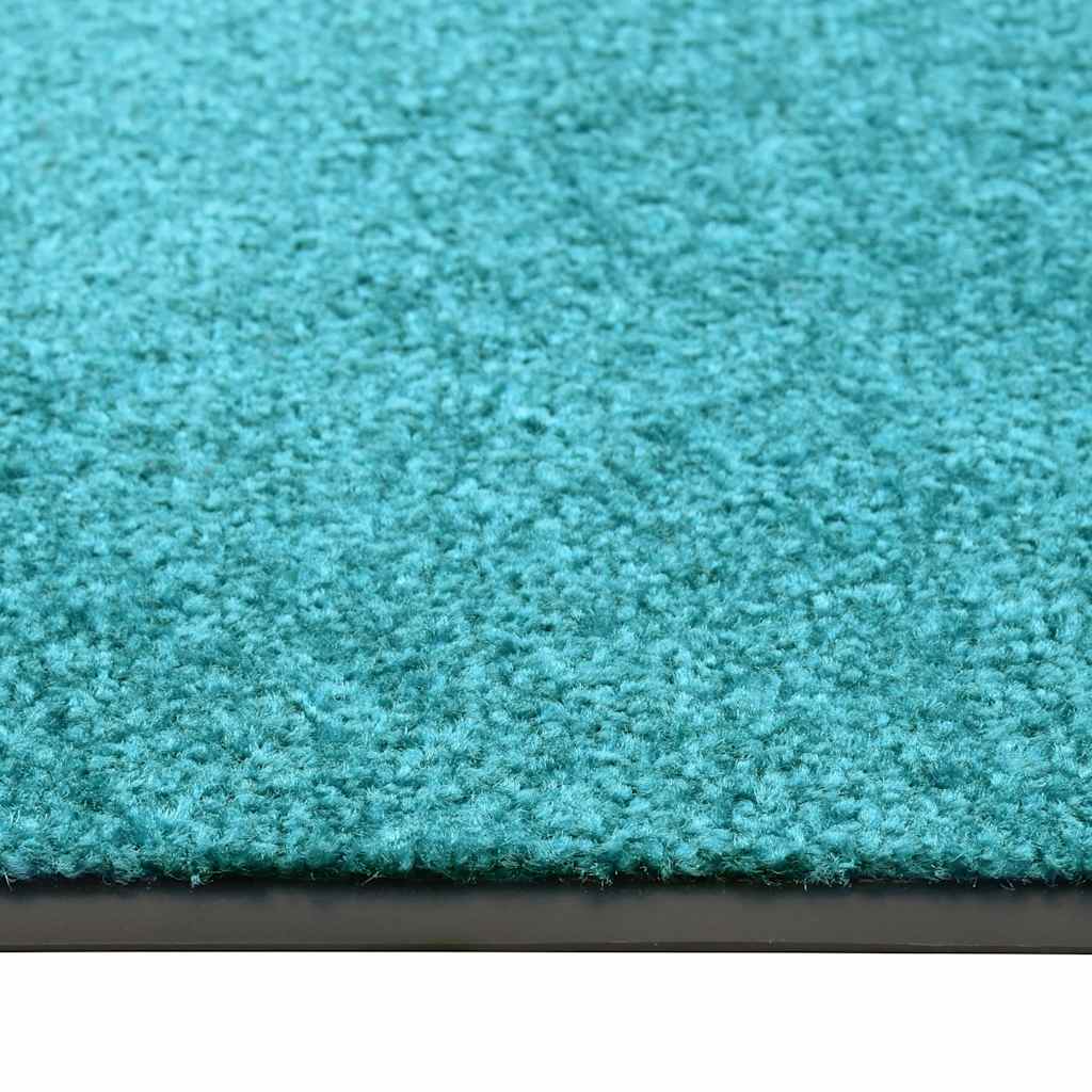 vaskbar dørmåtte 60x180 cm cyanblå