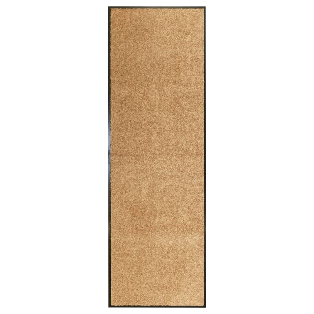 vaskbar dørmåtte 60x180 cm cremefarvet