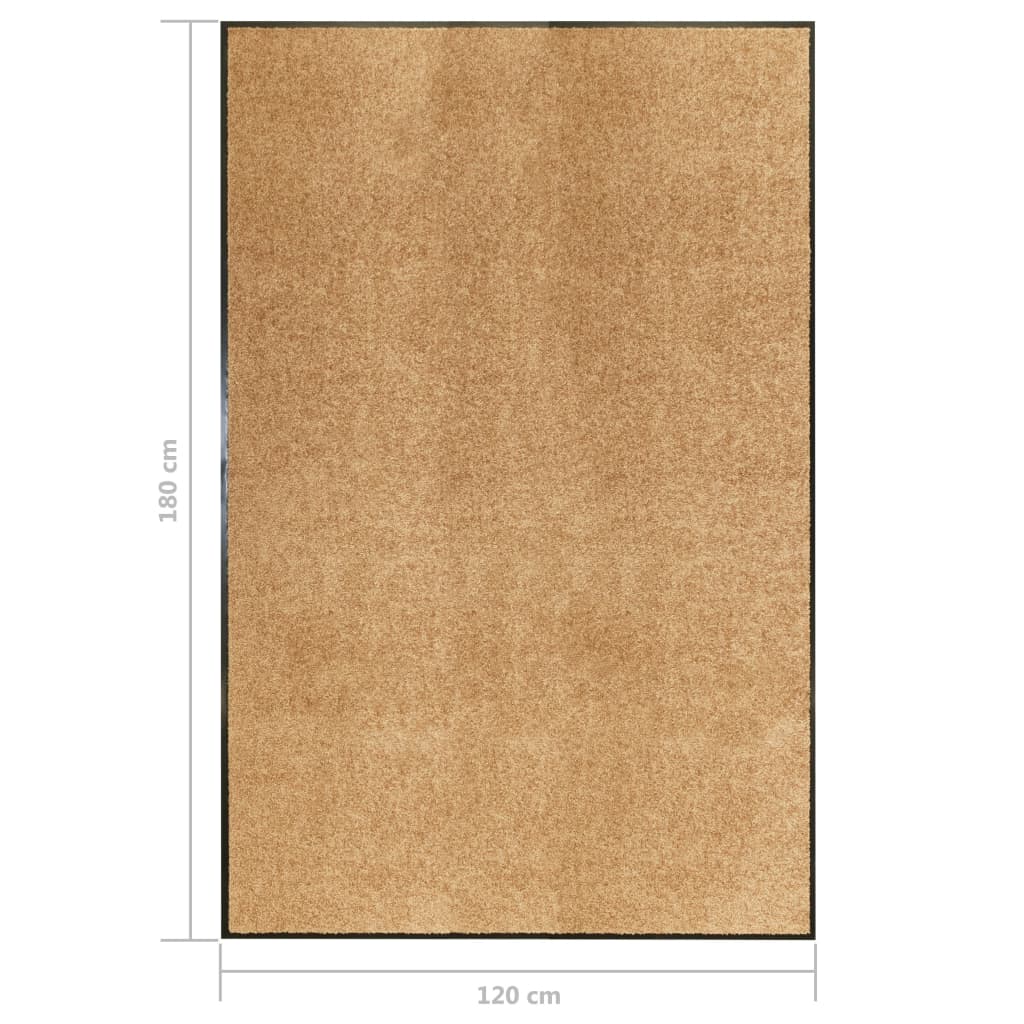 vaskbar dørmåtte 120x180 cm cremefarvet