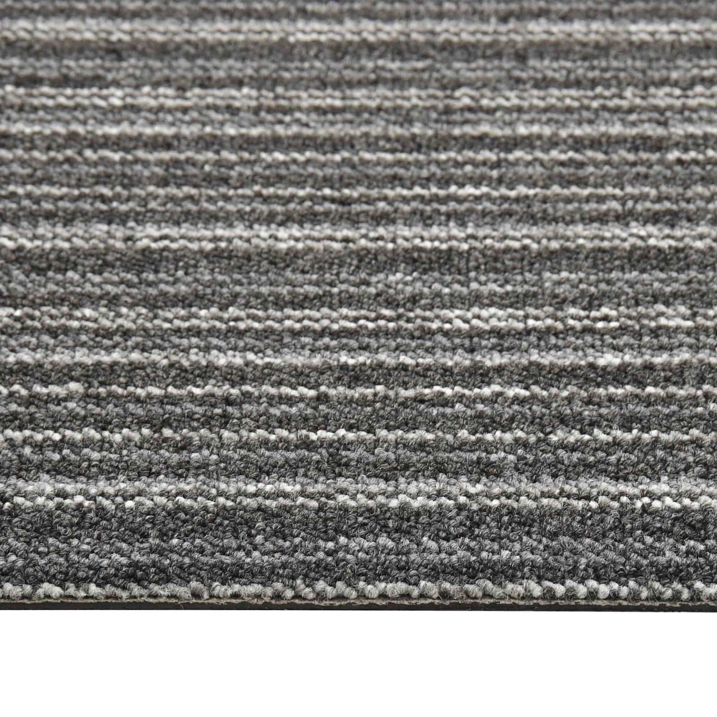 Tæppe 20 stk. Stribet antracit 50 x 50 cm 100% Polypropylen