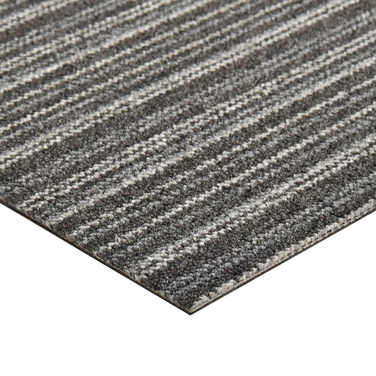 Tæppe 20 stk. Stribet antracit 50 x 50 cm 100% Polypropylen