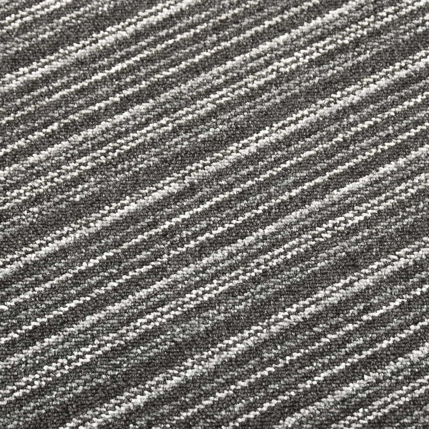 Tæppe 20 stk. Stribet antracit 50 x 50 cm 100% Polypropylen