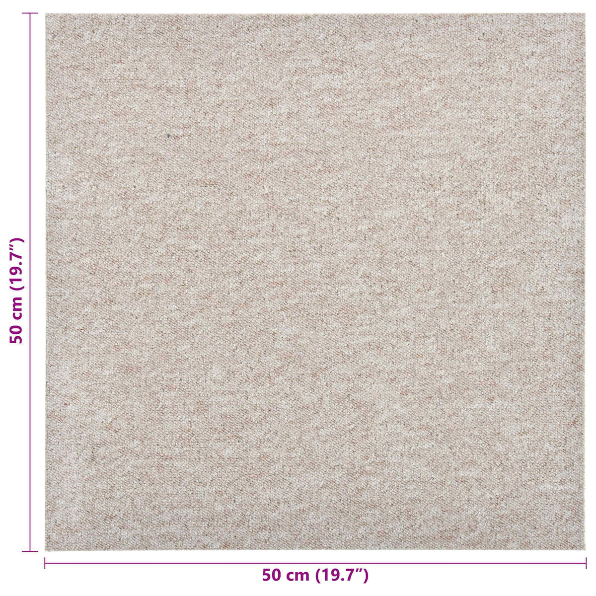 Tæppe 20 stk. Lys beige 50 x 50 cm 100% Polypropylen