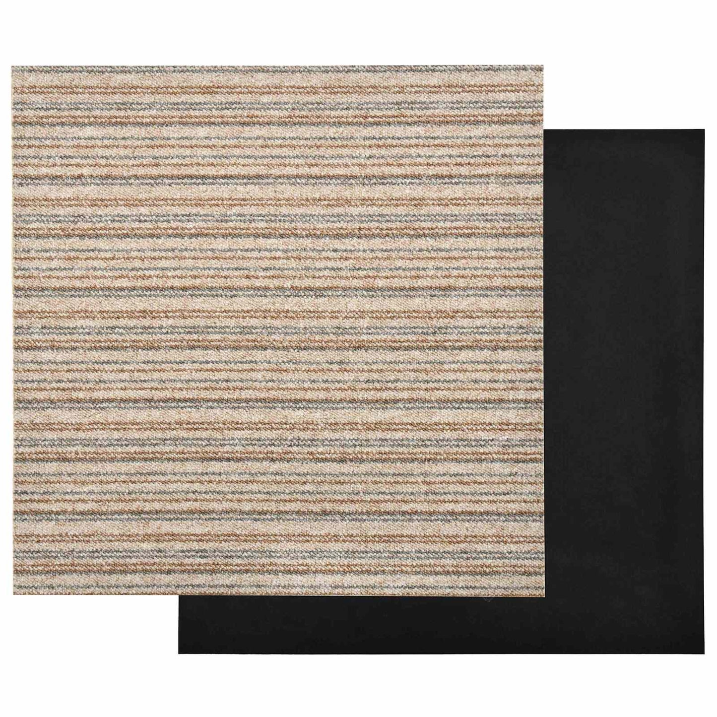 Tæppe 20 stk. Stribet beige 50 x 50 cm 100% Polypropylen