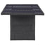 havebord 200x100x74 cm glas og polyrattan sort