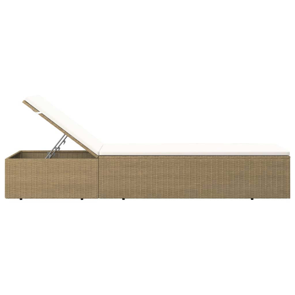 liggestol polyrattan brun og cremehvid