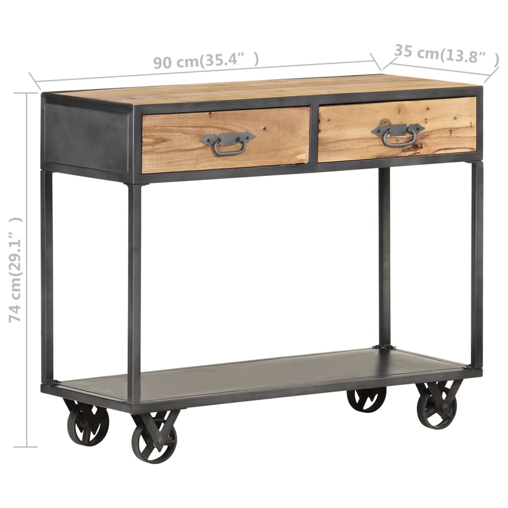konsolbord 90x35x74 cm massivt genbrugstræ
