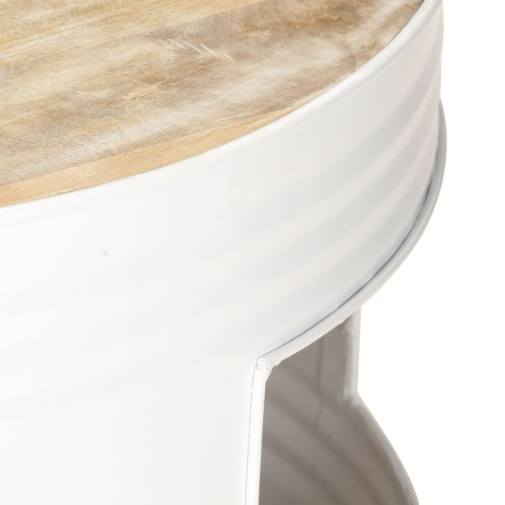 sofabord 68x68x36 cm massivt mangotræ hvid