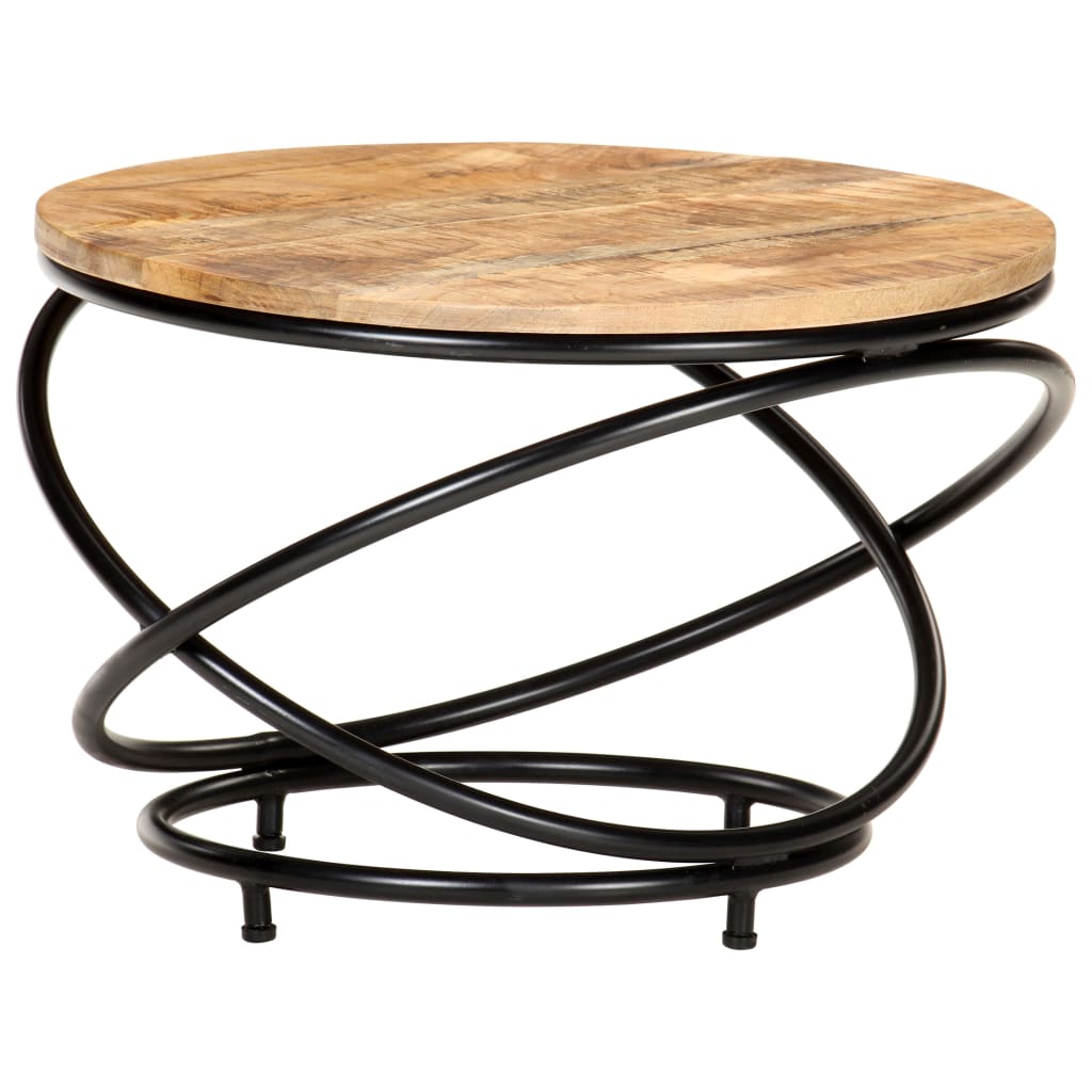 sofabord 60x60x40 cm massivt ru mangotræ sort