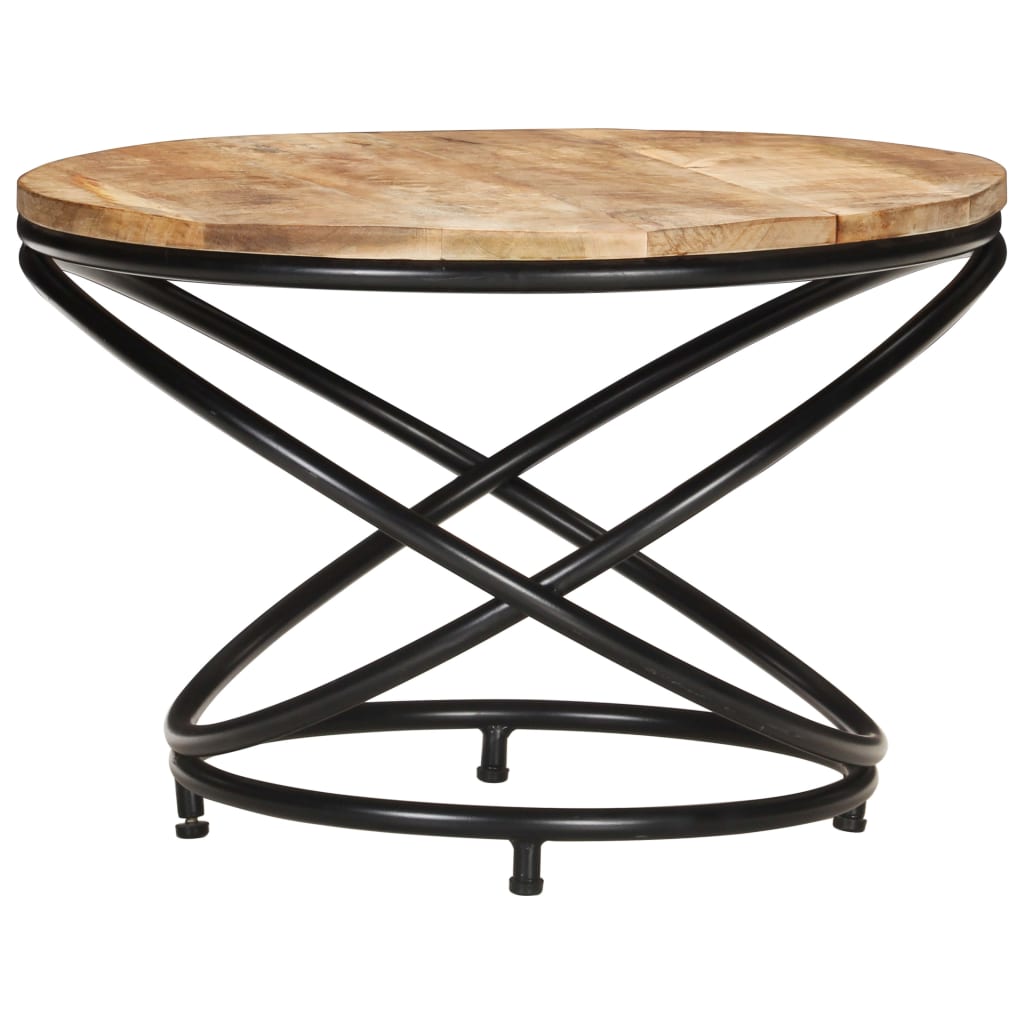 sofabord 60x60x40 cm massivt ru mangotræ sort