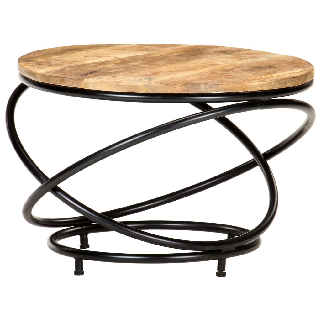 sofabord 60x60x40 cm massivt ru mangotræ sort