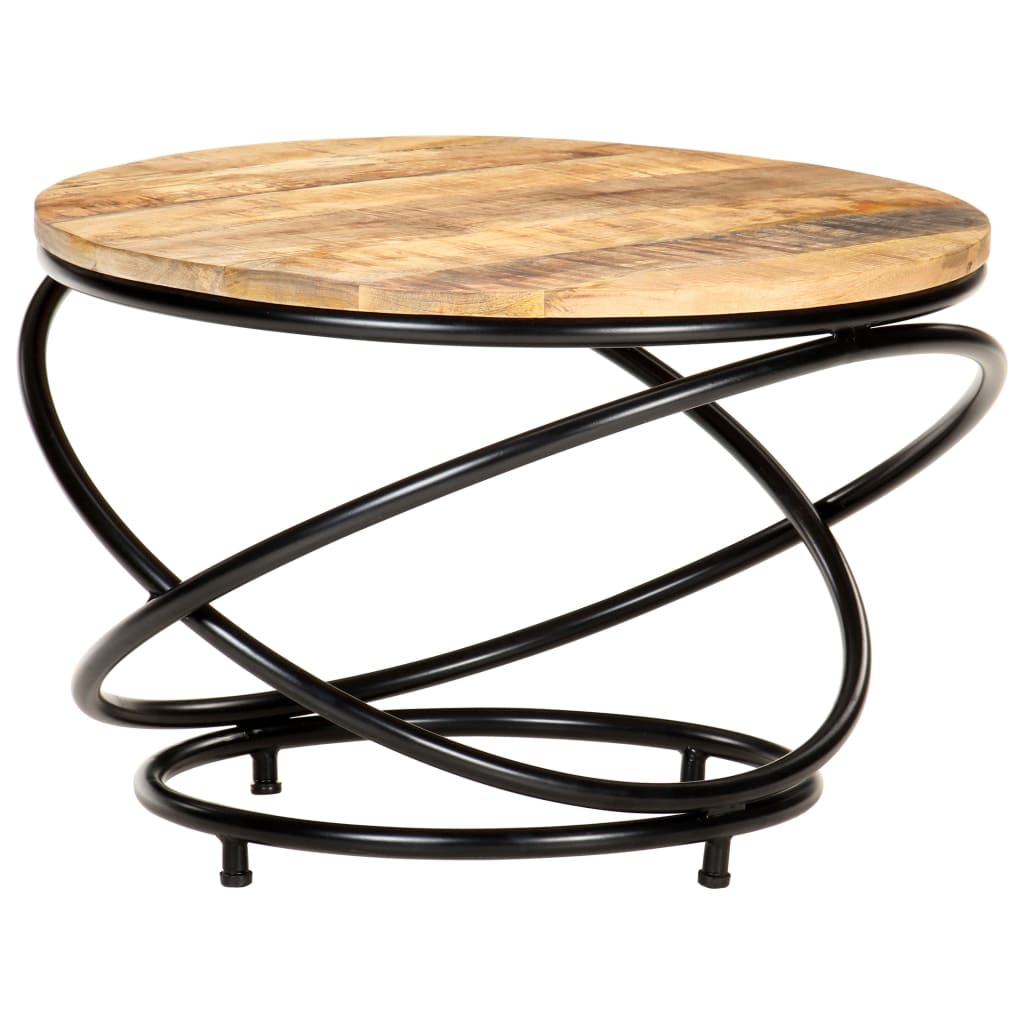 sofabord 60x60x40 cm massivt ru mangotræ sort