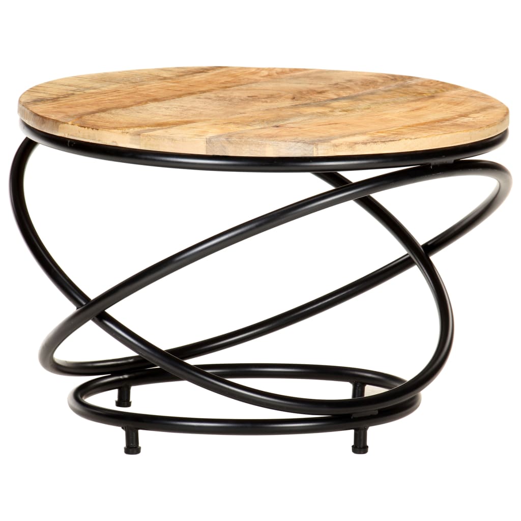 sofabord 60x60x40 cm massivt ru mangotræ sort