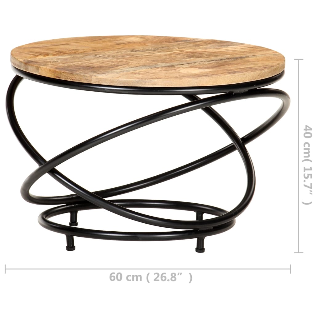 sofabord 60x60x40 cm massivt ru mangotræ sort