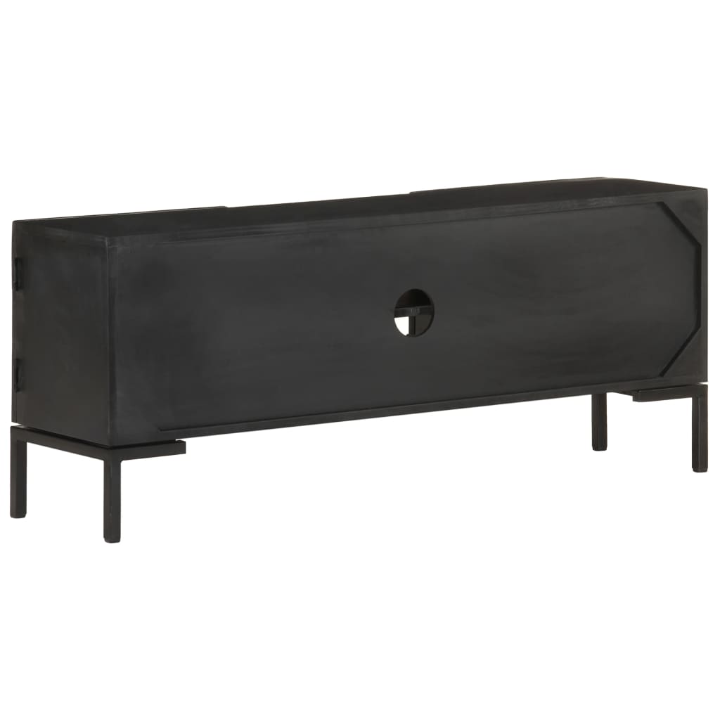 tv-skab 115x30x46 cm massivt mangotræ sort