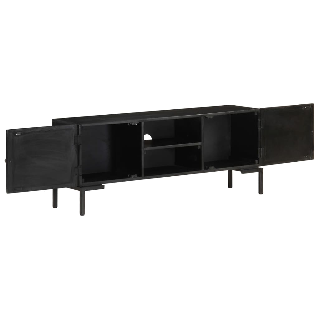 tv-skab 115x30x46 cm massivt mangotræ sort