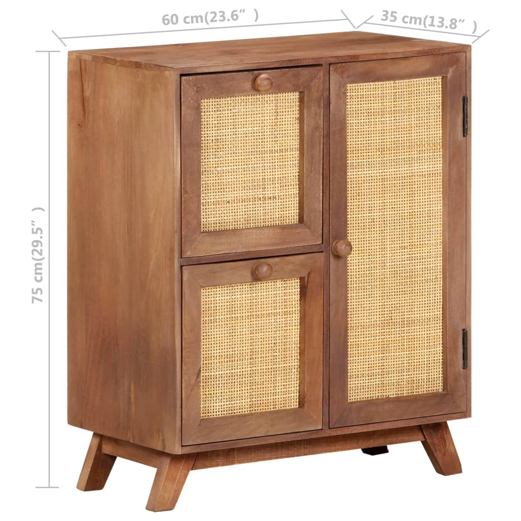 skænk 60x35x75 cm massivt mangotræ