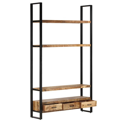 bogreol 118x30x200 cm massivt ru mangotræ