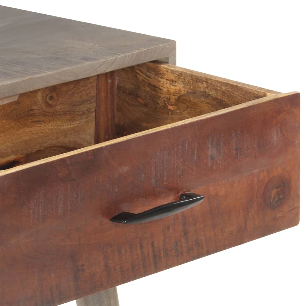 konsolbord 110x35x75 cm massivt ru mangotræ grå