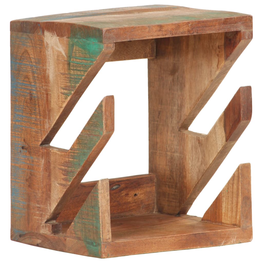 væghængt skateboardstativ 25x20x30 cm massivt genbrugstræ