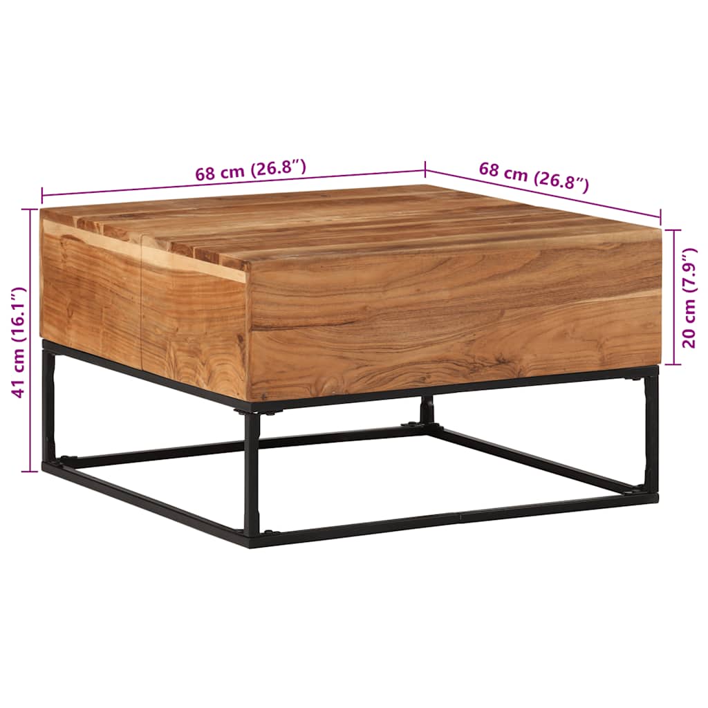 sofabord 68x68x41 cm massivt akacietræ