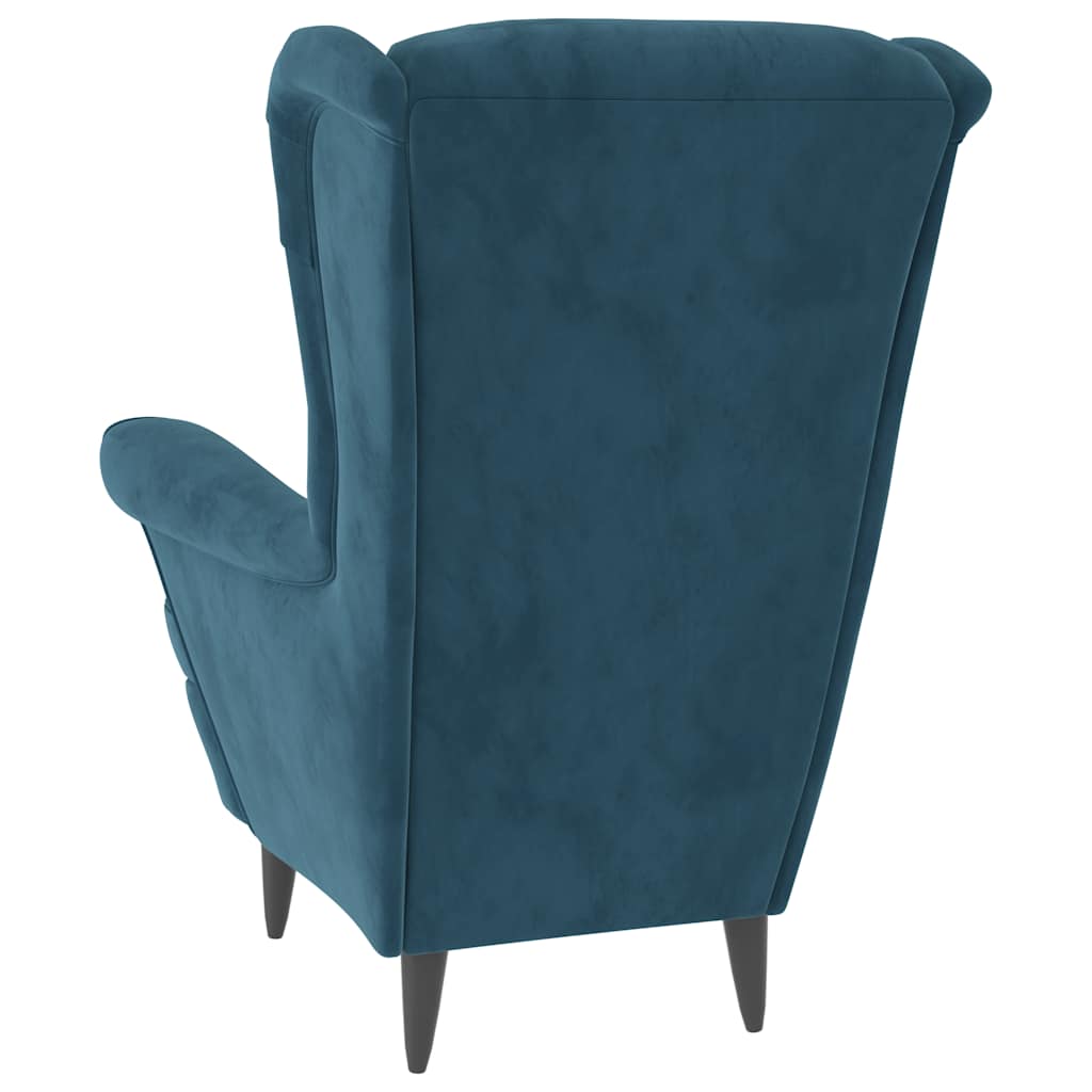 lænestol velour blå