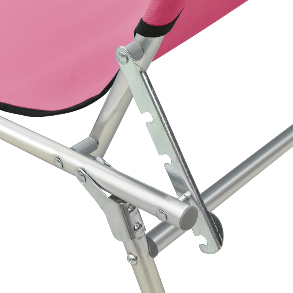 foldbar liggestol med baldakin stål pink