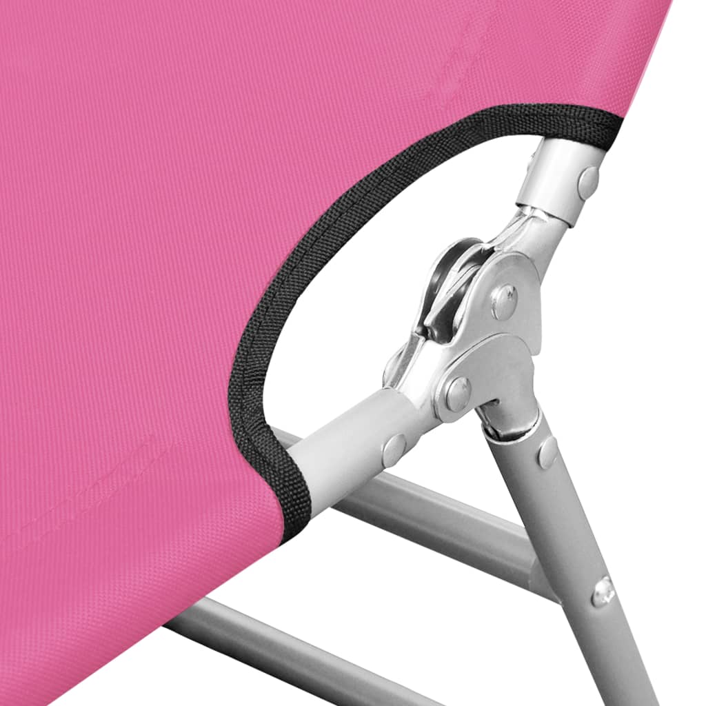 foldbar liggestol med nakkehynde stål pink