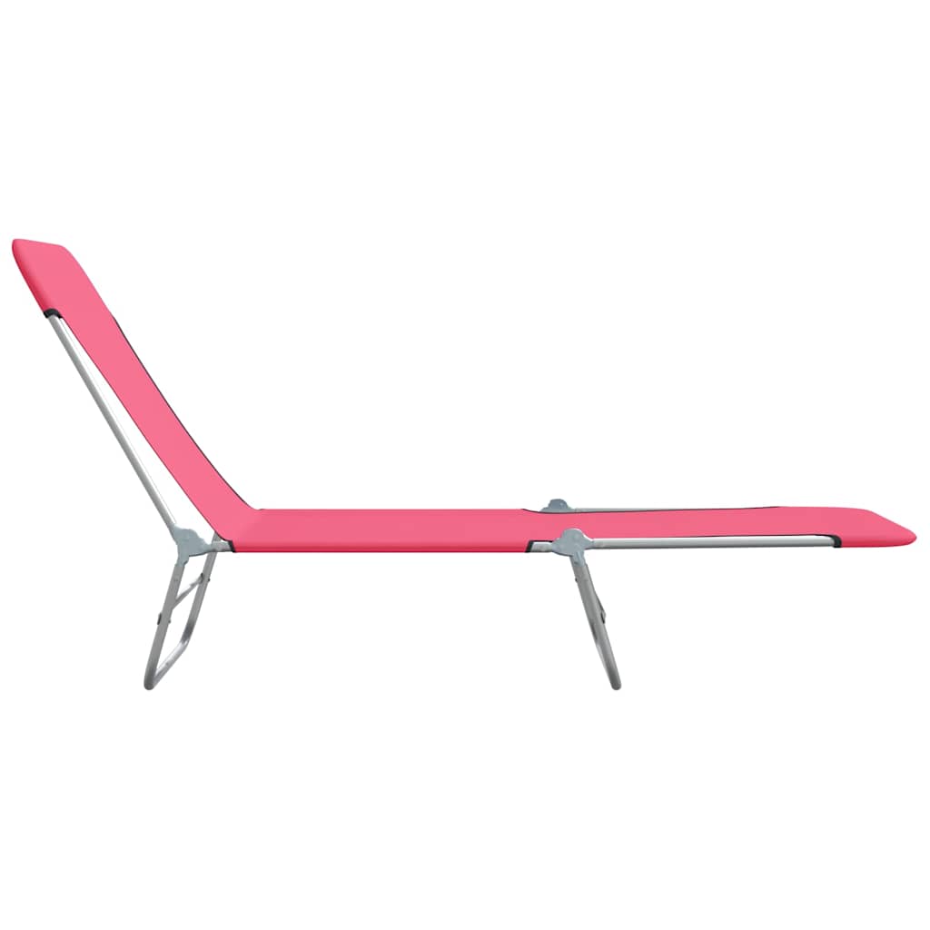 foldbare liggestole 2 stk. stål og stof pink
