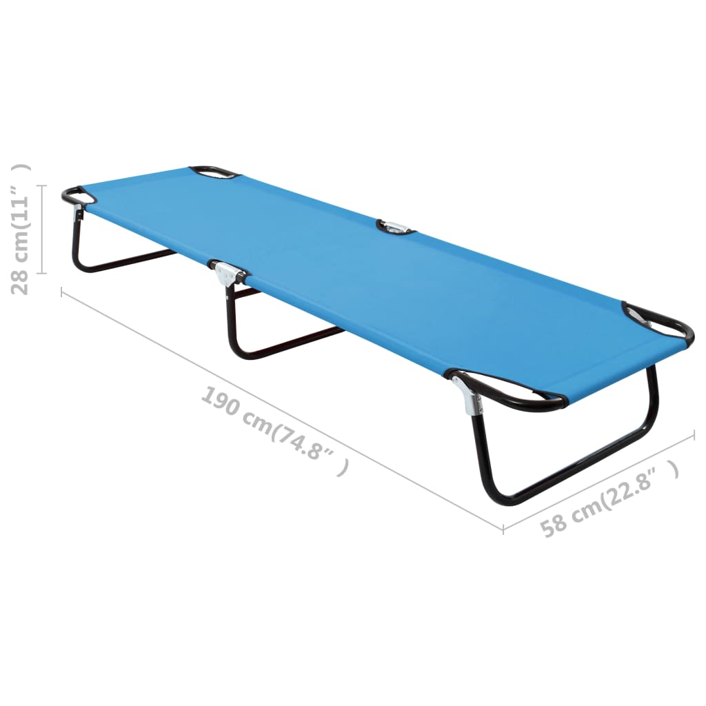 foldbar liggestol stål turkis