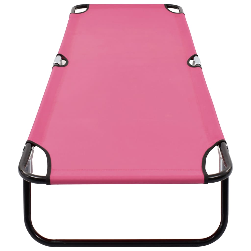 foldbar liggestol stål pink